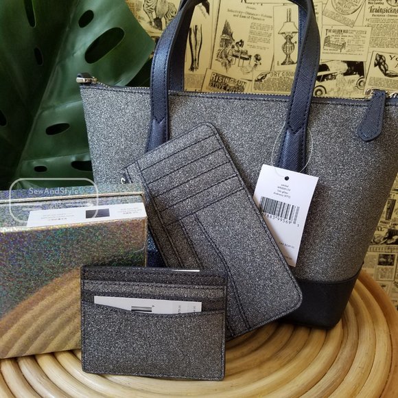 Kate Spade Lola Satchel Large Card Holder Glitter - Picture 8 of 15